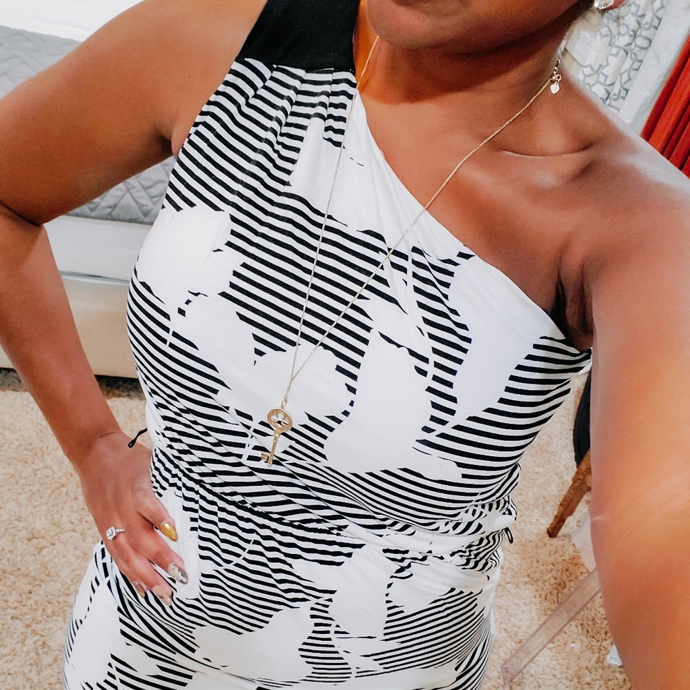 New York & Co One Shoulder Dress